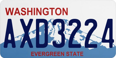 WA license plate AXD3224