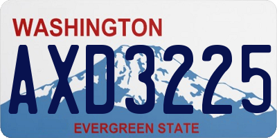 WA license plate AXD3225