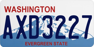 WA license plate AXD3227