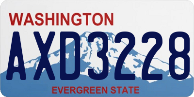 WA license plate AXD3228