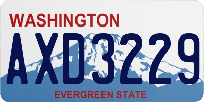 WA license plate AXD3229