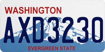 WA license plate AXD3230