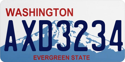 WA license plate AXD3234