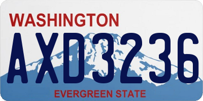 WA license plate AXD3236