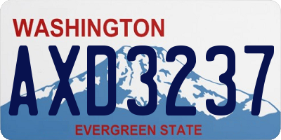 WA license plate AXD3237