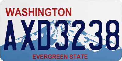 WA license plate AXD3238