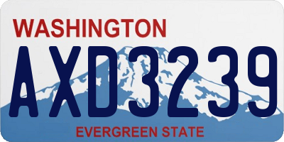WA license plate AXD3239