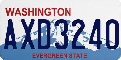 WA license plate AXD3240