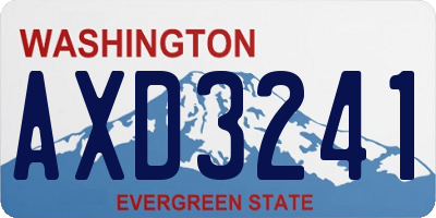 WA license plate AXD3241