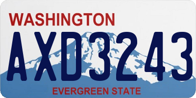 WA license plate AXD3243