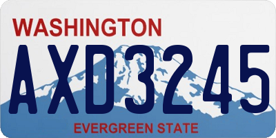 WA license plate AXD3245