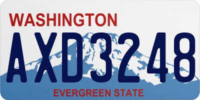 WA license plate AXD3248