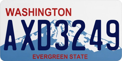 WA license plate AXD3249