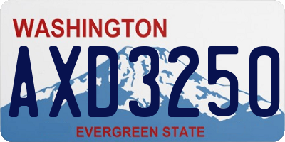 WA license plate AXD3250