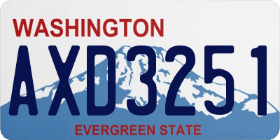 WA license plate AXD3251