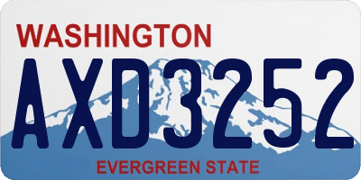 WA license plate AXD3252