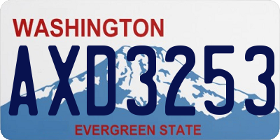 WA license plate AXD3253