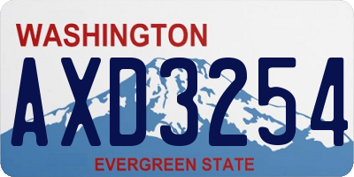 WA license plate AXD3254