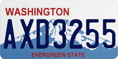 WA license plate AXD3255