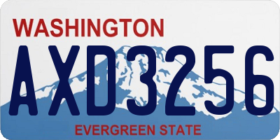 WA license plate AXD3256