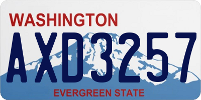 WA license plate AXD3257