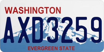 WA license plate AXD3259