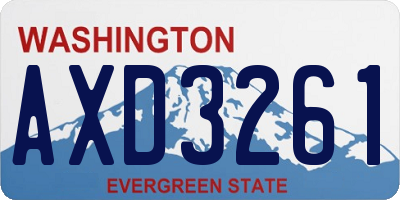 WA license plate AXD3261