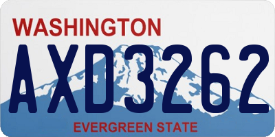 WA license plate AXD3262