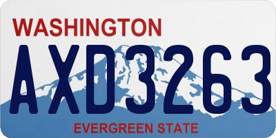 WA license plate AXD3263