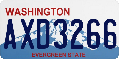 WA license plate AXD3266