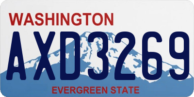 WA license plate AXD3269