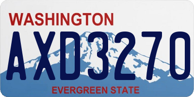 WA license plate AXD3270