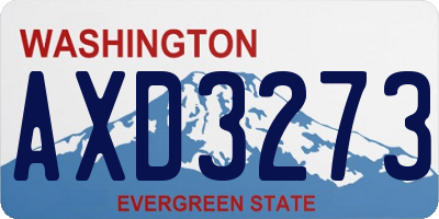 WA license plate AXD3273