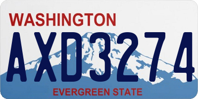 WA license plate AXD3274