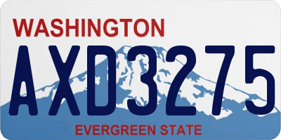 WA license plate AXD3275