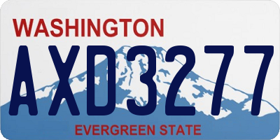 WA license plate AXD3277