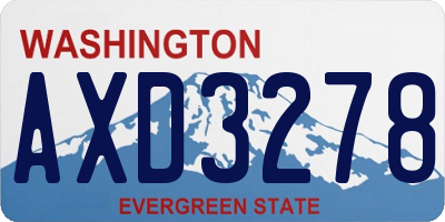 WA license plate AXD3278