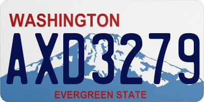 WA license plate AXD3279