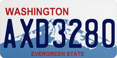 WA license plate AXD3280