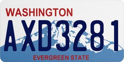 WA license plate AXD3281