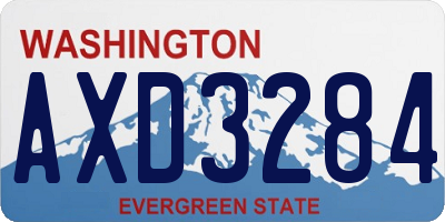 WA license plate AXD3284