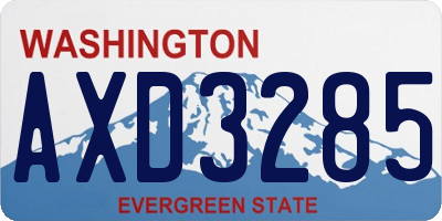 WA license plate AXD3285