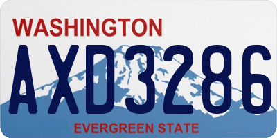 WA license plate AXD3286