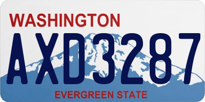 WA license plate AXD3287