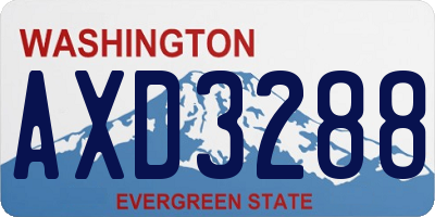 WA license plate AXD3288
