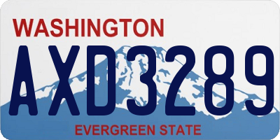 WA license plate AXD3289