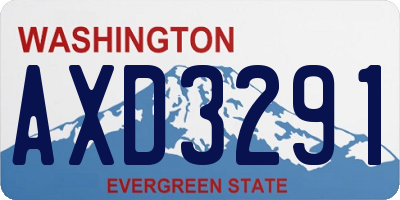 WA license plate AXD3291