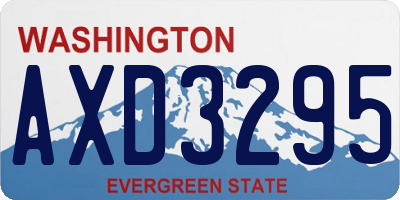WA license plate AXD3295