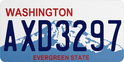 WA license plate AXD3297