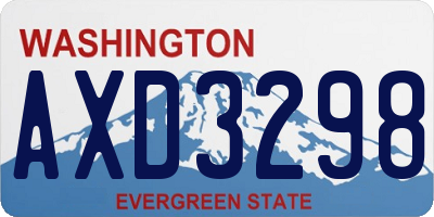 WA license plate AXD3298